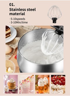 sokany Stand Mixer, Electric Mixer,5L/1200W/8 Speed Tilt-Head Kitchen Mixer, Electric Food Mixer with Dough Hook, Wire Whip, Beater, SO-271,Black  - Image 3