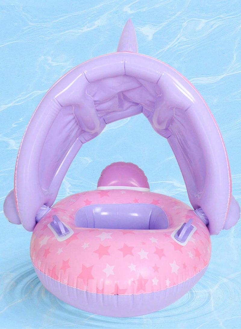 Ultimate Baby Swim Float - Removable Canopy, Shark Design, Thickened PVC, BPA Free, Enhanced Safety Features, Perfect for Infants & Toddlers - Image 4