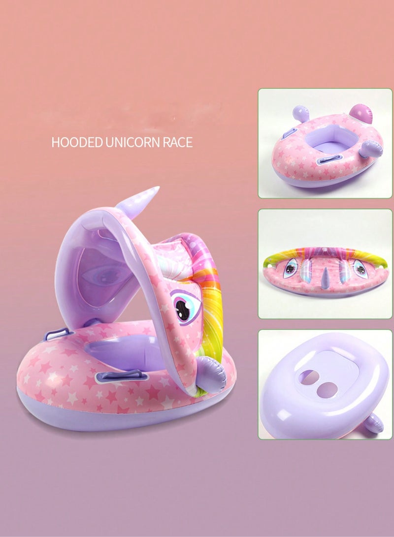 Ultimate Baby Swim Float - Removable Canopy, Shark Design, Thickened PVC, BPA Free, Enhanced Safety Features, Perfect for Infants & Toddlers - Image 3