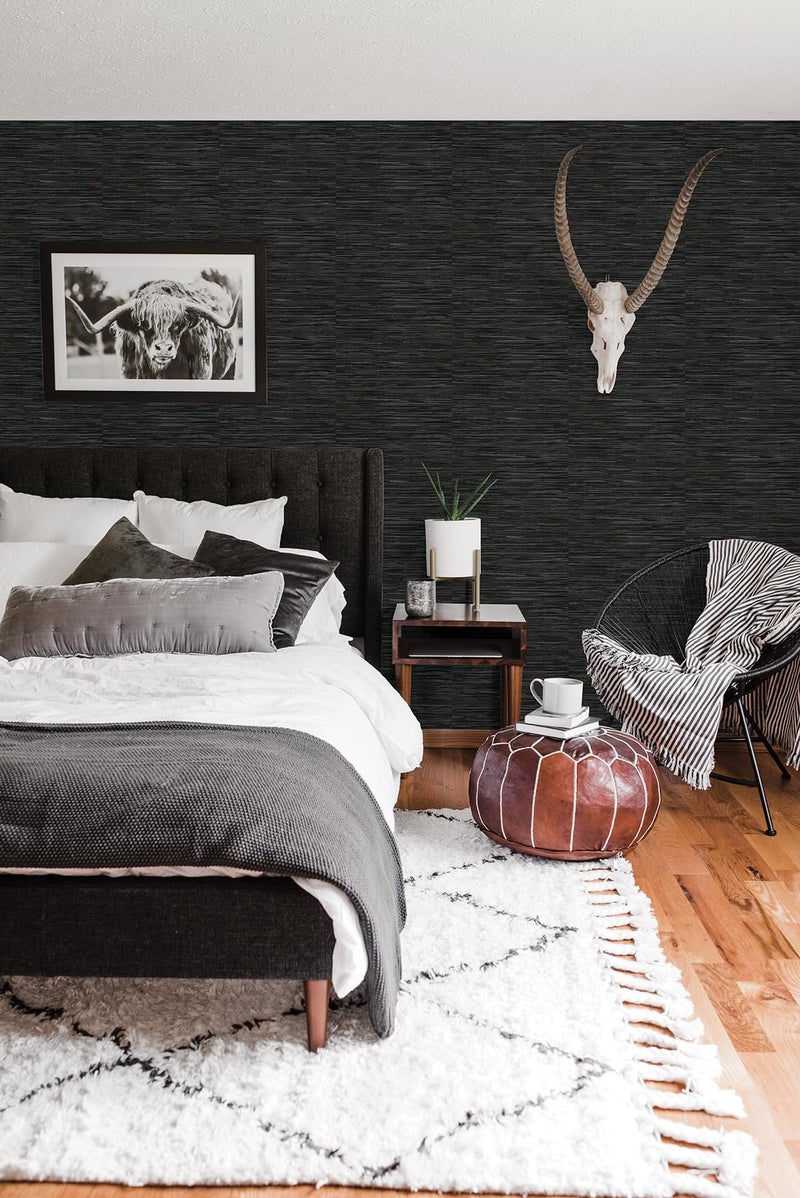 NuWallpaper Black Grassweave Peel and Stick Wallpaper, NUS4992 - Image 2
