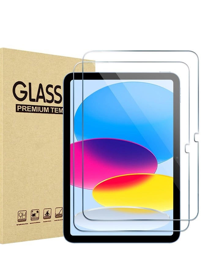 2PCS iPad 10.9 10th Generation 2022 Screen Protector A2696/A2757/A2777, Tempered Glass Screen Film Guard for iPad 10th Gen 10.9 2022 Release, Clear - Image 1