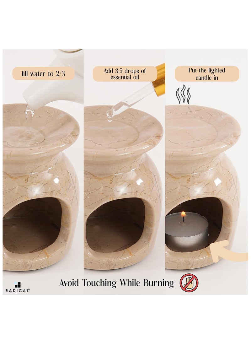 RADICALn Radicaln Marble Oil Burner Verona 4" Inches Handmade Candle Wax Warmer for Room Décor - Scentsy Wax Warmer - Wax Burner Home Fragrance - Kitchen Decor  - Image 5