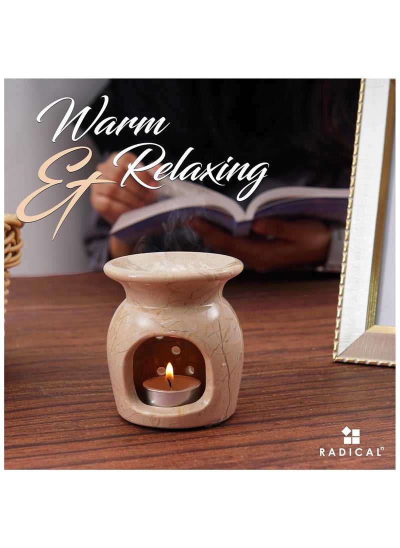 RADICALn Radicaln Marble Oil Burner Verona 4" Inches Handmade Candle Wax Warmer for Room Décor - Scentsy Wax Warmer - Wax Burner Home Fragrance - Kitchen Decor  - Image 4