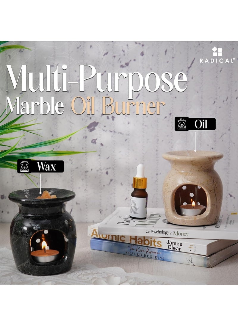 RADICALn Radicaln Marble Oil Burner Verona 4" Inches Handmade Candle Wax Warmer for Room Décor - Scentsy Wax Warmer - Wax Burner Home Fragrance - Kitchen Decor  - Image 2
