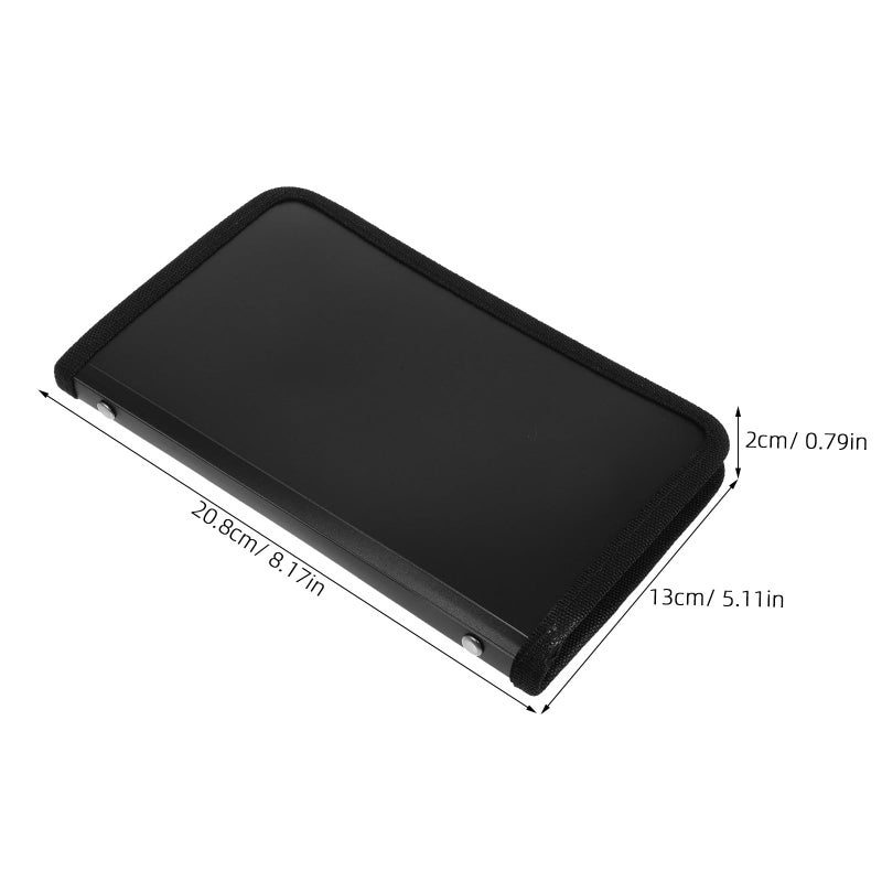 A6 Mini Accordion File Organizer Zipper Expanding Folder with Sleeves for Documents Receipts Office Travel Black - Image 3