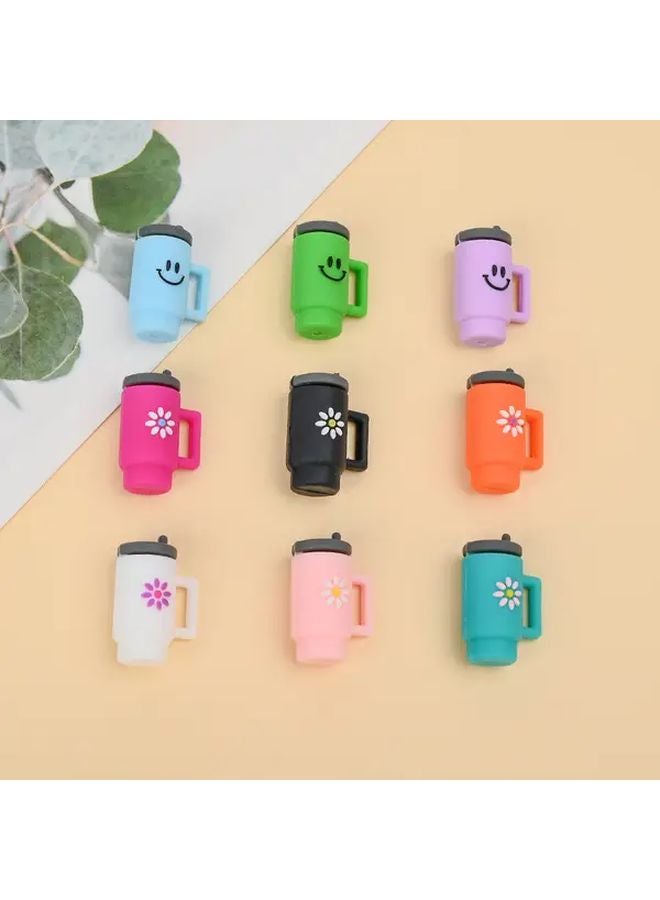 Blue Cute Floral Face Beads For DIY Crafts Keychains Phone Charms Cup Decorations - Image 4