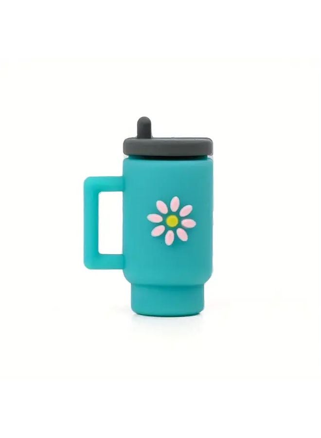 Blue Cute Floral Face Beads For DIY Crafts Keychains Phone Charms Cup Decorations - Image 1