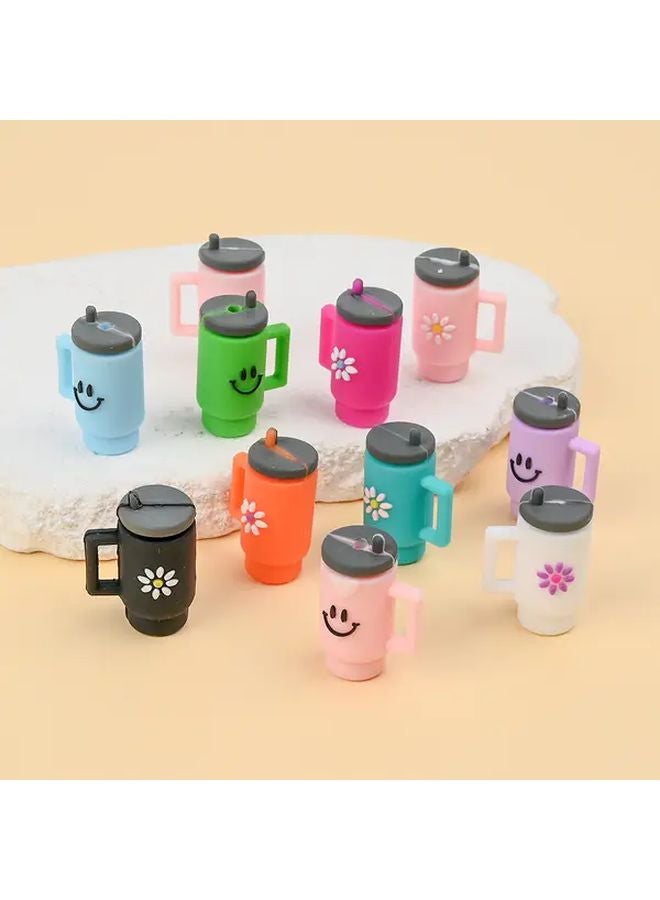 Blue Cute Floral Face Beads For DIY Crafts Keychains Phone Charms Cup Decorations - Image 3