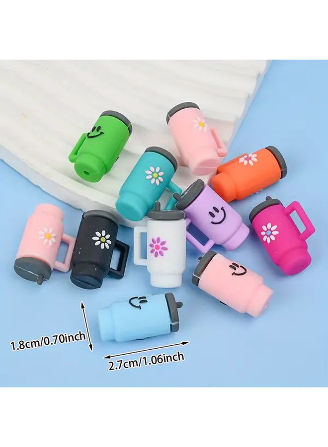 Blue Cute Floral Face Beads For DIY Crafts Keychains Phone Charms Cup Decorations - Image 5