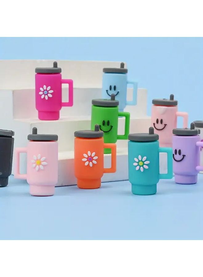 Blue Cute Floral Face Beads For DIY Crafts Keychains Phone Charms Cup Decorations - Image 2