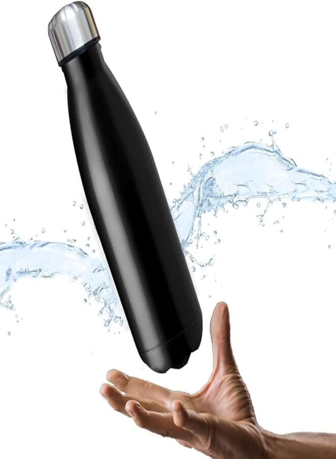 Spaceshoop hanso Stainless Steel Water Bottle, BPA Free, Sports Drinking Bottle for Cold and Hot Drinks, Double Wall, Leak Proof, Outdoor Use, Easy to Clean, Stylish and Travel Friendly (500ml)