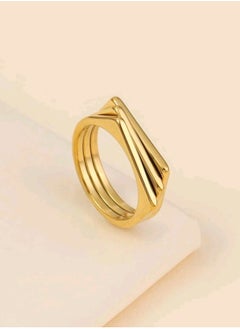 Trendy Stainless Steel Gold Plated Ring For Women Size 6