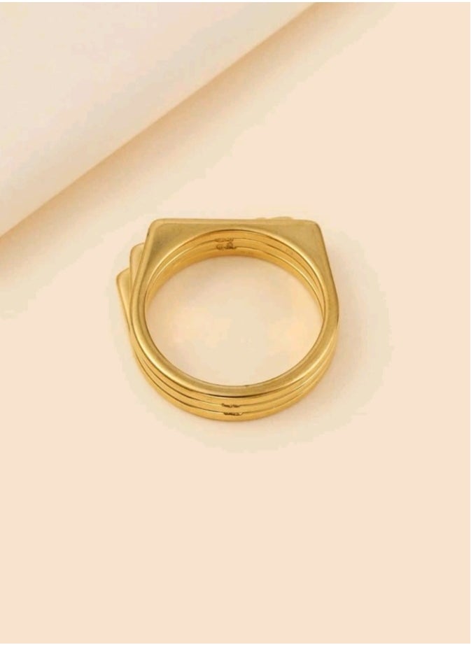 Jewelry For Life - Trendy Stainless Steel Gold Plated Ring For Women Size 6 - Image 1