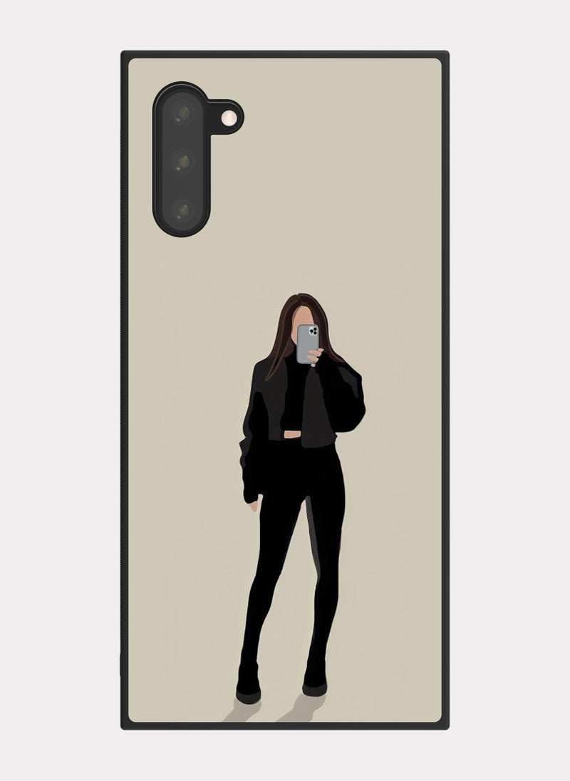 بكسلات كفر سامسونج جالكسي نوت 10 جذاب بيج اسود - Image 1