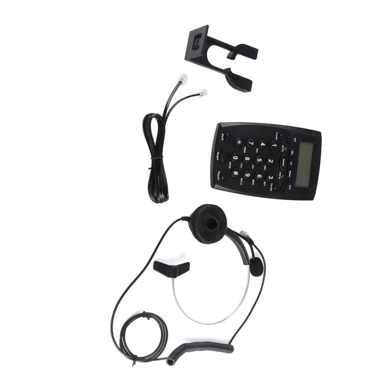 Headset Dialpad Telephone with LED Display Noise Canceling Mic - FSK DTMF Caller ID Corded Headset Landline for Call Center - Image 4