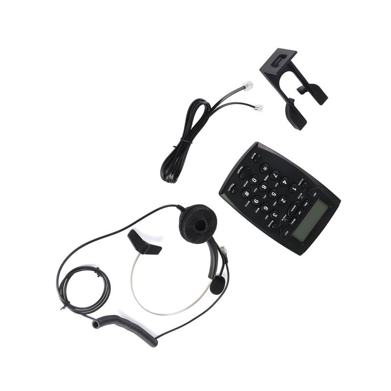 Headset Dialpad Telephone with LED Display Noise Canceling Mic - FSK DTMF Caller ID Corded Headset Landline for Call Center - Image 2