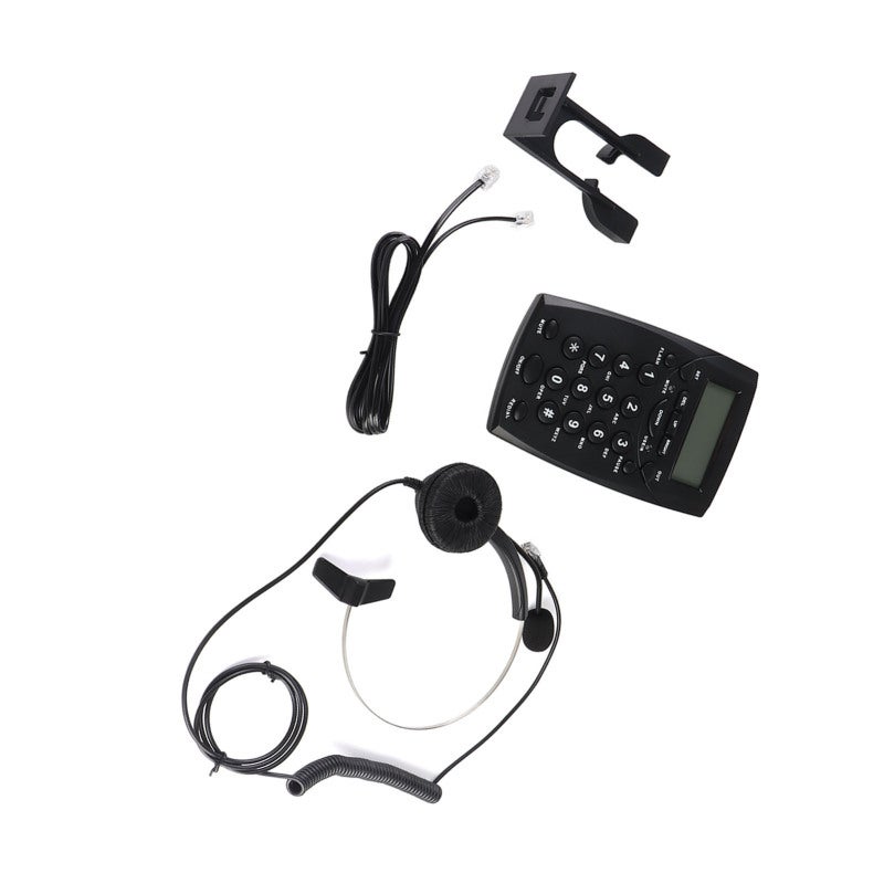 Headset Dialpad Telephone with LED Display Noise Canceling Mic - FSK DTMF Caller ID Corded Headset Landline for Call Center - Image 3