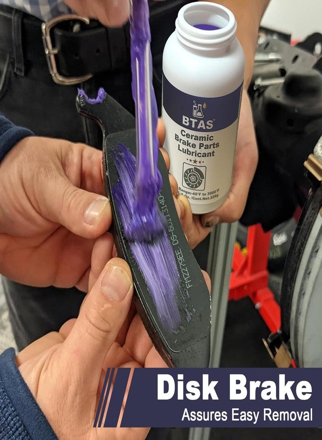 BTAS Brake Synthetic Ceramic Grease 8 oz,Anti Seize&Squeal Caliper Pad Pin Parts Assembly Lubricant,Resistant to High Temp Rust and Corrosion with Brush for Automotive - Image 4