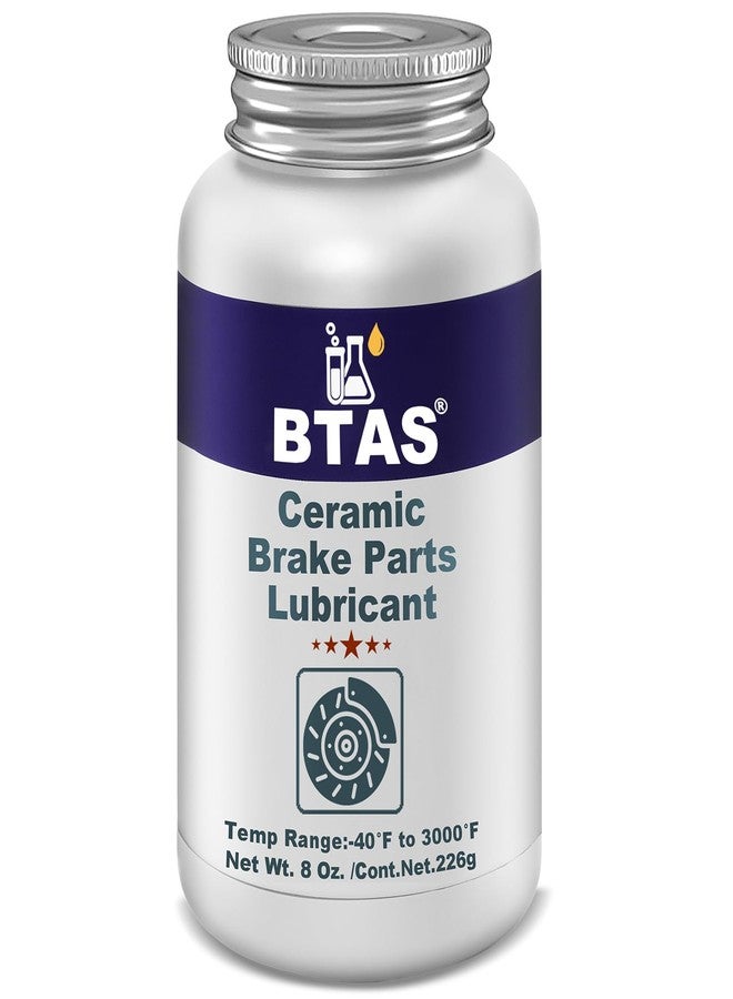 BTAS Brake Synthetic Ceramic Grease 8 oz,Anti Seize&Squeal Caliper Pad Pin Parts Assembly Lubricant,Resistant to High Temp Rust and Corrosion with Brush for Automotive - Image 1