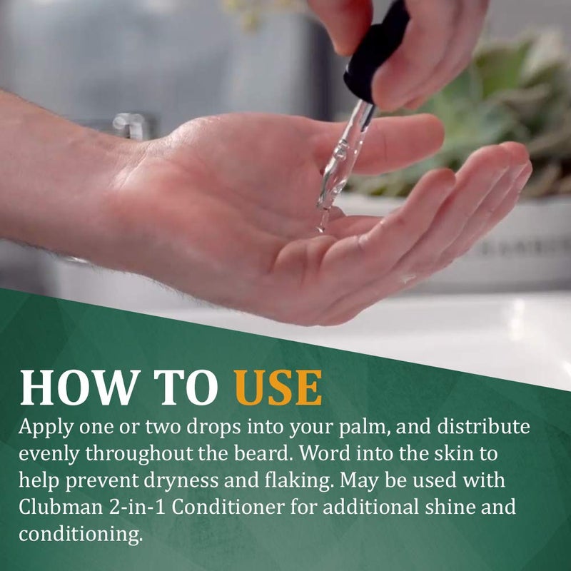 Clubman Pinaud Beard Oil for Men â€“ Nourishing & Hydrating Beard Oil, Balanced Moisture for Facial Hair and Skin, 1 fl oz, 2 Pack - Image 5