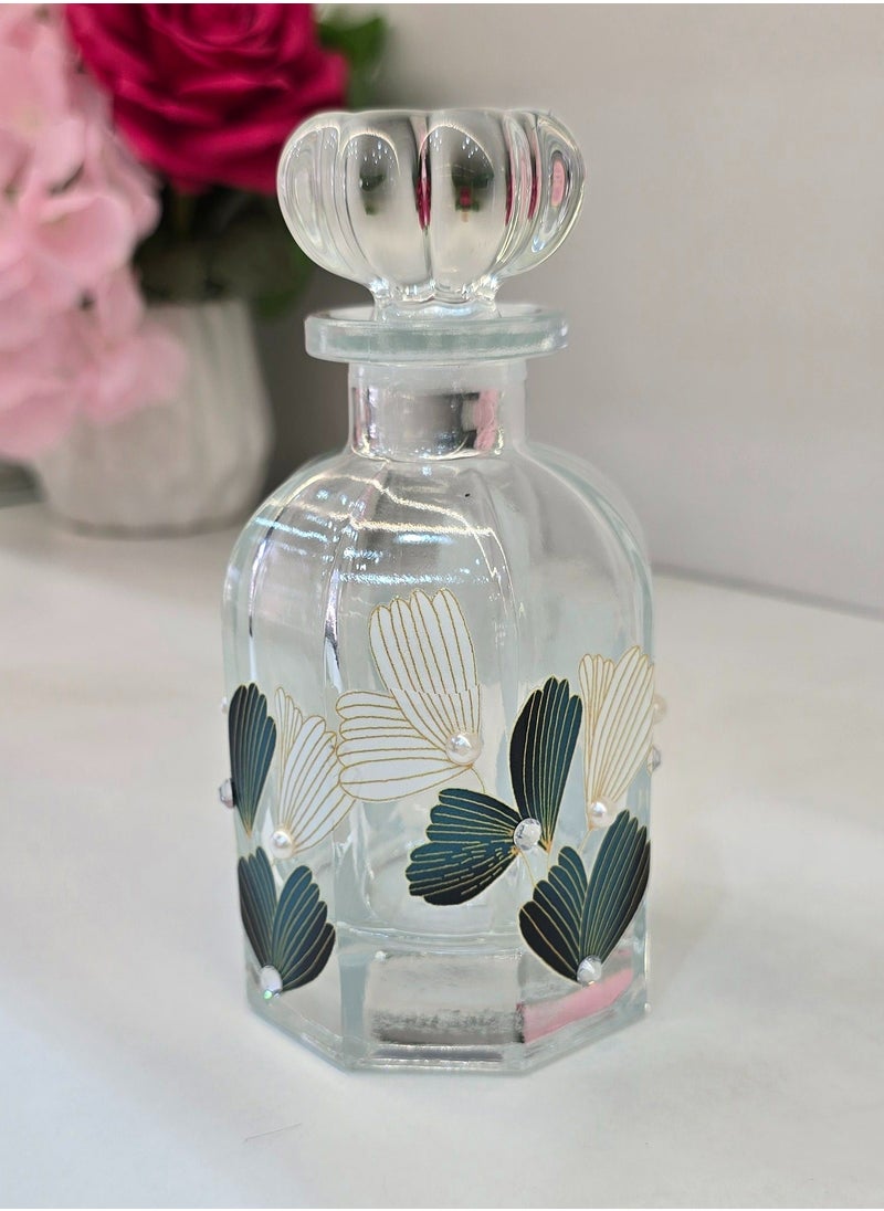 Damanhoor Decorative Empty Glass Perfume Oil Bottle Autumn Leaf Design Refillable 