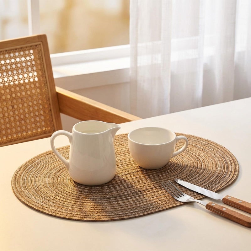 Noctiflorousâ€¯Wovenâ€¯Ovalâ€¯Braidedâ€¯Placematsâ€¯Setâ€¯ofâ€¯6â€¯â€“â€¯12â€¯xâ€¯17.5â€¯Inchâ€¯Washableâ€¯Nonâ€‘Slipâ€¯Heatâ€¯Resistantâ€¯Tableâ€¯Matsâ€¯forâ€¯Kitchenâ€¯andâ€¯Diningâ€¯(Brown, 6) - Image 5