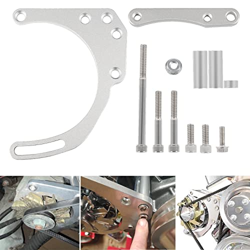 Deargooday LWP Low Mount Alternator Bracket Double Hump Heads Adjustable Billet Kit for Small Block Chevy SBC 305 327 350 5.0L 5.7L V8 Eight Cylinder Long Water Pump Carburetor V Belt - Image 1