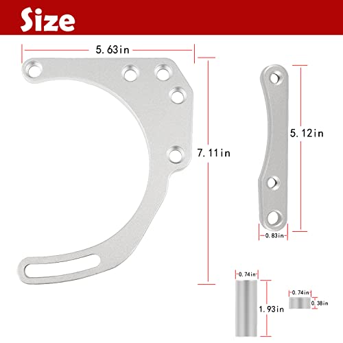 Deargooday LWP Low Mount Alternator Bracket Double Hump Heads Adjustable Billet Kit for Small Block Chevy SBC 305 327 350 5.0L 5.7L V8 Eight Cylinder Long Water Pump Carburetor V Belt - Image 5