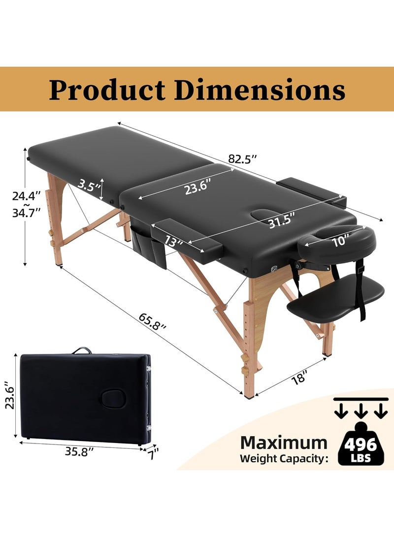 Generic Portable 2 Folding Bed with Wooden Black 185x70x55cm 80cm pillow 28cm HK-XF1012  - Image 3