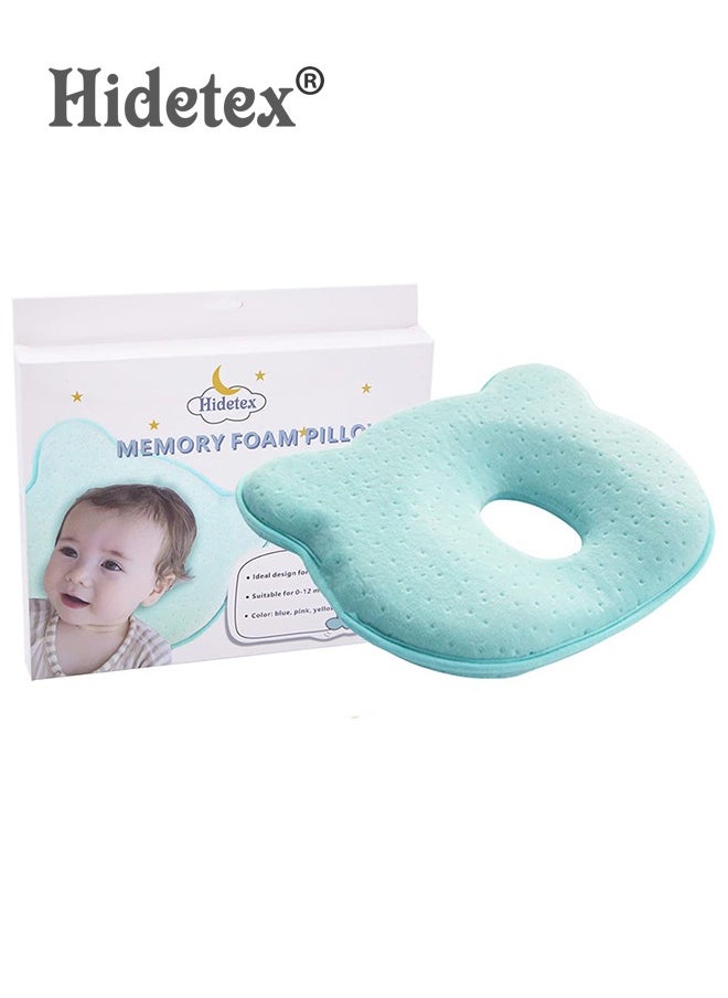 Hidetex - Hidetex Baby Pillow - Preventing Flat Head Syndrome (Plagiocephaly) for Your Newborn Baby，Made of Memory Foam Head- Shaping Pillow and Neck Support (0-12 Months) - Image 1