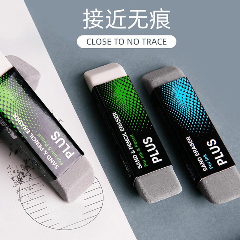 Eoutstanding 2pcs Sand Eraser School Office Stationery Correction Supplies - Sand and Rubber Particle Eraser Designed to Remove Colored Pencil and Ink Markings - Image 3