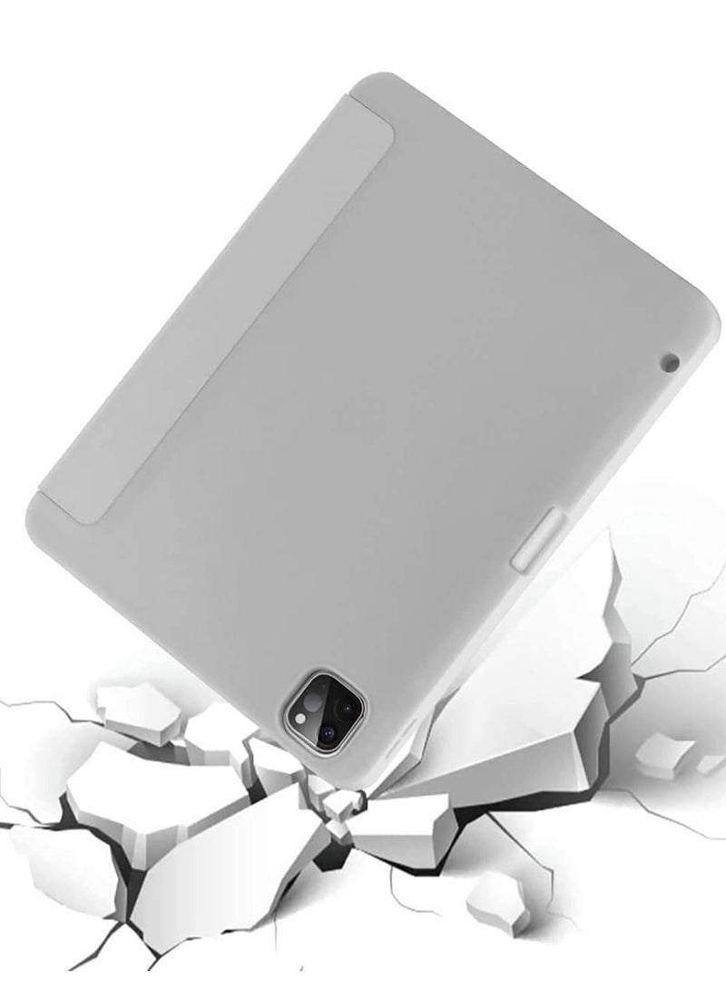 إلترازون Case for iPad Pro 11 Inch 2021(3rd Gen)/2020(2nd Gen) with Pencil Holder [Support iPad 2nd Pencil Charging/Pair] Slim Trifold Stand, Smart Protective Case Cover (Grey) - Image 2