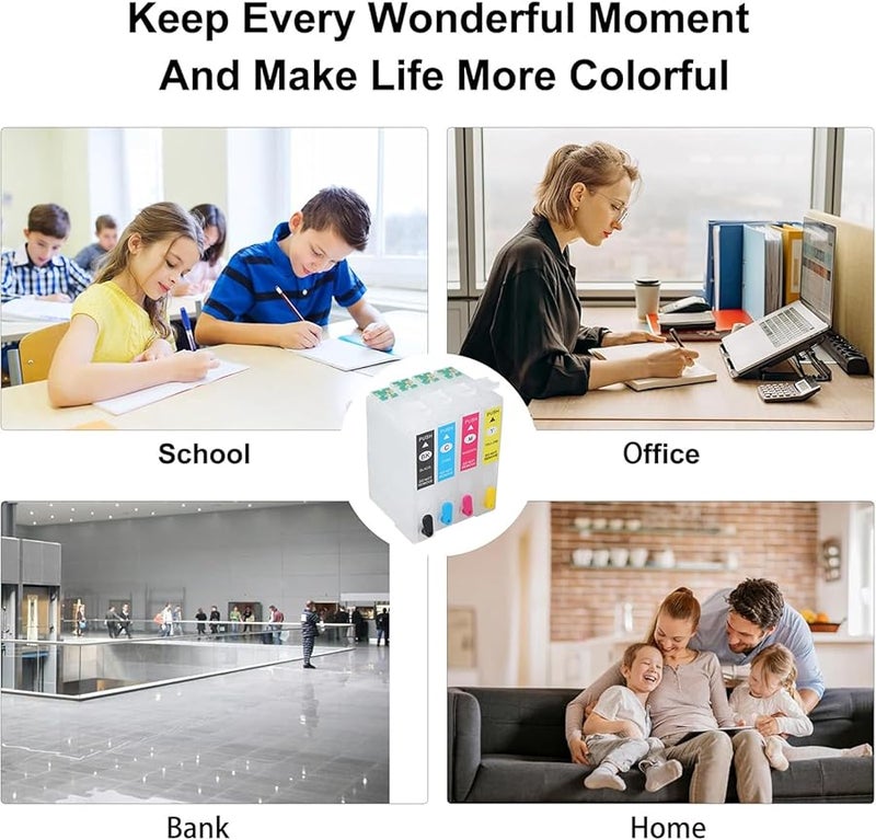 604XL Refillable Ink Cartridge Pack for XP2200 XP4200 WF2950DWF XP5200 WF2960DWF Printers - Image 5