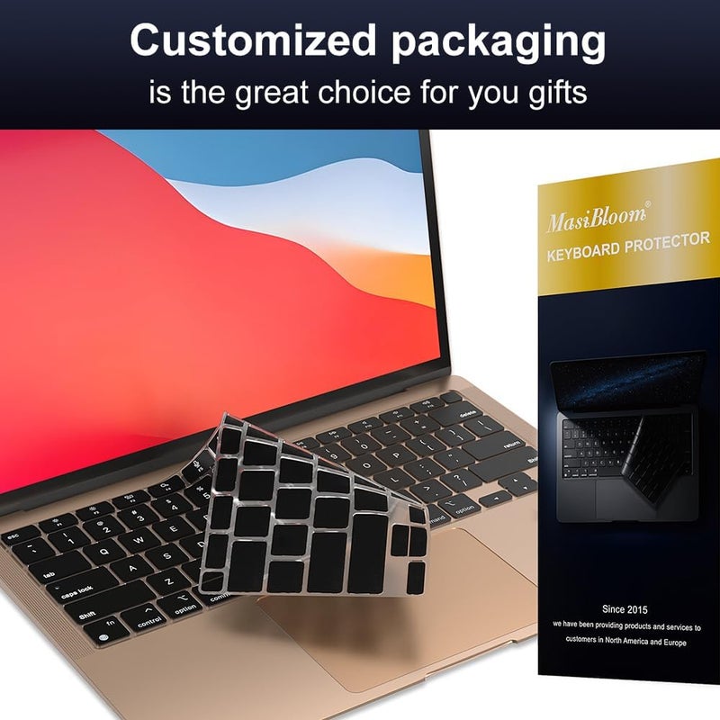 MasiBloom Silicone Keyboard Cover Skin for MacBook Air 13.3 inch A2337 M1 Released in Nov. 2020 US Layout Ultra Thin Protector Cover Skin NOT for 13.6" M4 M3 M2 A2681 A3113 A3240 - Image 5
