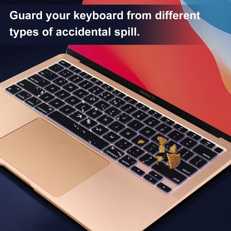 MasiBloom Silicone Keyboard Cover Skin for MacBook Air 13.3 inch A2337 M1 Released in Nov. 2020 US Layout Ultra Thin Protector Cover Skin NOT for 13.6" M4 M3 M2 A2681 A3113 A3240 - Image 4