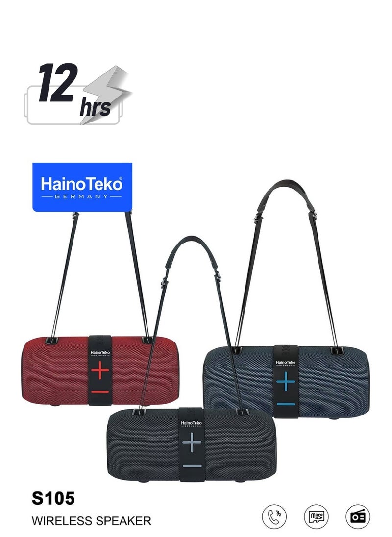Haino Teko Haino Teko Wireless Bluetooth Portable Speaker S105 Power Bank Function Black  - Image 1