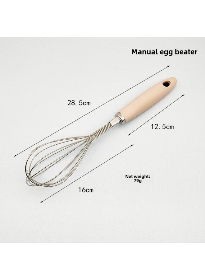 Supply Egg Beater Manual Stainless Steel Silicone Egg Beater Hand-held Egg Beater Egg Pumping Blender-Color:Manual Eggbeater - Image 3