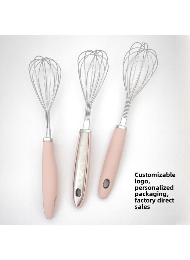 Supply Egg Beater Manual Stainless Steel Silicone Egg Beater Hand-held Egg Beater Egg Pumping Blender-Color:Manual Eggbeater - Image 2