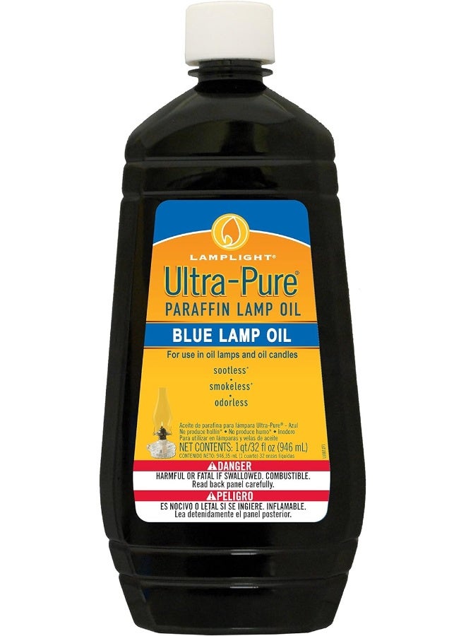 Lamplight Â¼ Gallon (32 oz) Ultra-Pure Lamp Oil Blue - Liquid Paraffin Oil for Indoor use, sootless, smokeless and odorless, Emergency kit Blue - Image 4