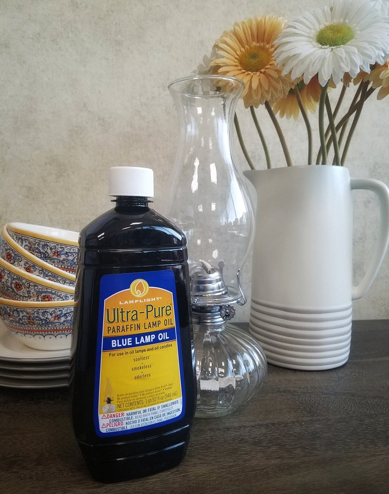 Lamplight Â¼ Gallon (32 oz) Ultra-Pure Lamp Oil Blue - Liquid Paraffin Oil for Indoor use, sootless, smokeless and odorless, Emergency kit Blue - Image 2