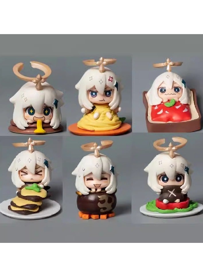 Dee Manga Game Peripherals 6 Q version of Paimon Gourmet Food Emergency Box Egg Mannequin Model Ornament 6cm - Image 1