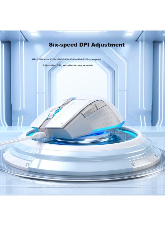 HP Hp G210 Wired Gaming Mouse With Macro Programming For Lol And Pubg, Notebook Desktop Mouse, Milk Tea Color With Light And Sound  - Image 3