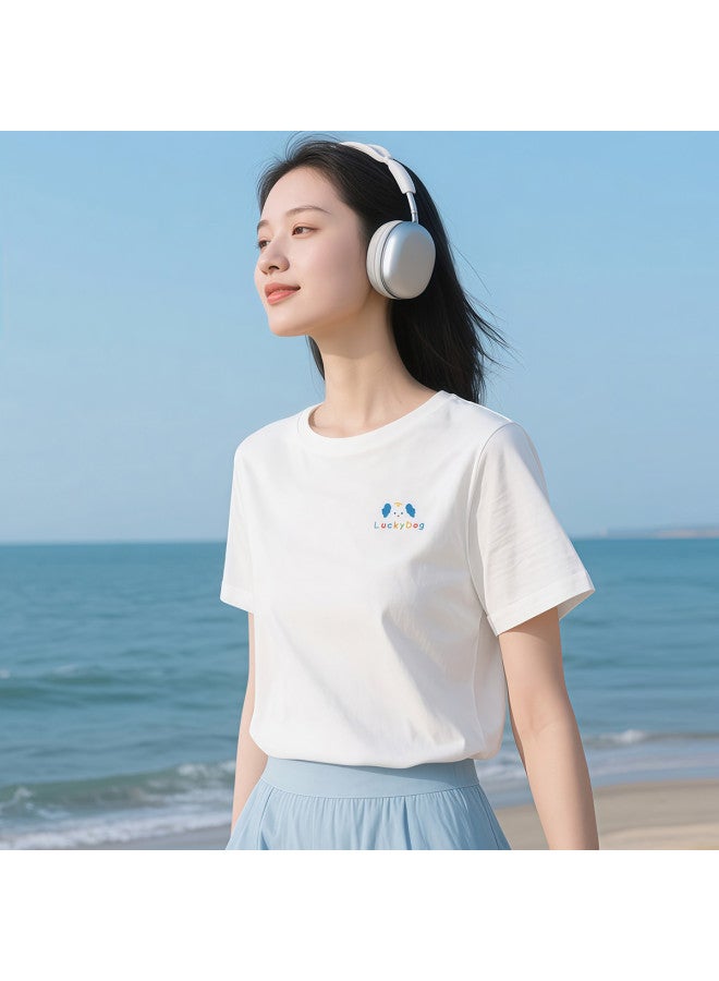 Your Sun Women'S Summer Basic Shirt Thin High-End Minimalist Pure Cotton T-Shirt Ladies Short Sleeve - Image 3