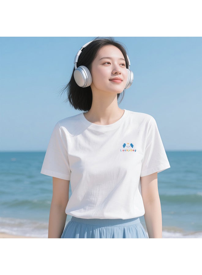 Your Sun Women'S Summer Basic Shirt Thin High-End Minimalist Pure Cotton T-Shirt Ladies Short Sleeve - Image 2