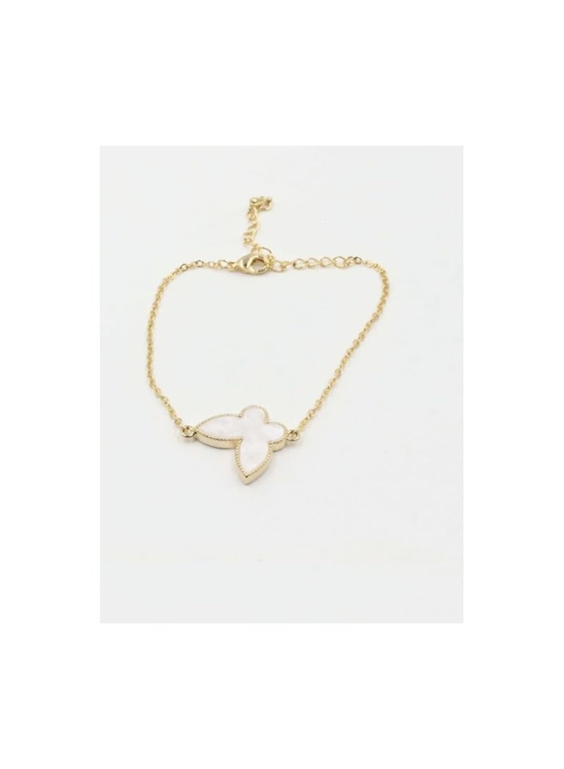 بونكا أساور نسائية أنيقة من بونكا  شكل فراشة حجر اللؤلؤ - Image 2