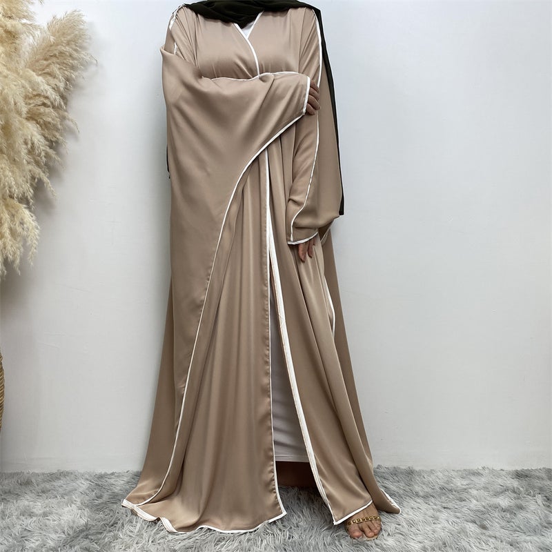 monica fashion Simple Satin Bat-Sleeve Cardigan - Image 1