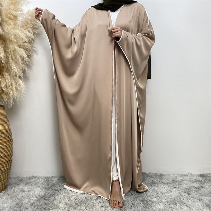 monica fashion Simple Satin Bat-Sleeve Cardigan - Image 2