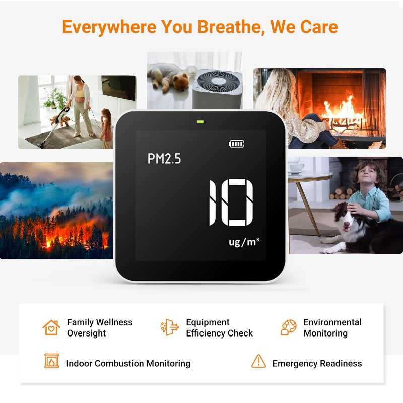 Temtop Temtop M10 Air Quality Monitor Indoor Air Quality Tester AQI PM2.5 VOCs Formaldehyde Detector for Home Air Testing, US Certified Air Sensor  - Image 5