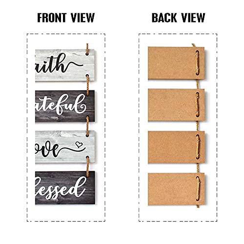 Buecasa Family Wall Decor Sign - Farmhouse Rustic Home Decoration for Living Room Bedroom - Inspirational Large Wall Hanging Plaque 6pcs 38x12 Inches - Image 5
