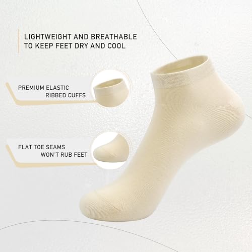 SERISIMPLE Women Viscose Bamboo Ankle Socks Low Cut Thin Sock Lightweight Pastal Color Soft Sock 5 Pairs(Assorted1, Medium) - Image 2